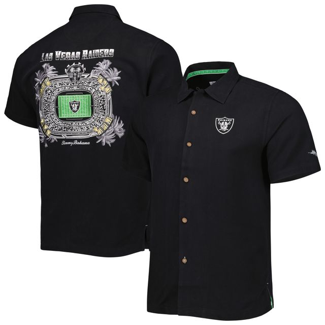 Chemise boutonnée Tommy Bahama Las Vegas Raiders Top of Your Game Camp pour homme