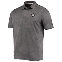 Polo pour homme Tommy Bahama Charcoal Las Vegas Raiders Palm Coast Delray Frond Allover IslandZone