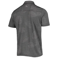 Polo pour homme Tommy Bahama Charcoal Las Vegas Raiders Palm Coast Delray Frond Allover IslandZone