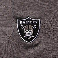 Polo pour homme Tommy Bahama Charcoal Las Vegas Raiders Palm Coast Delray Frond Allover IslandZone