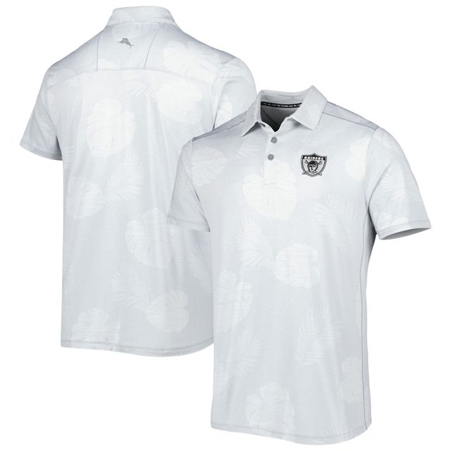 Polo Homme Tommy Bahama Grey Las Vegas Raiders Throwback Delray Frond IslandZone