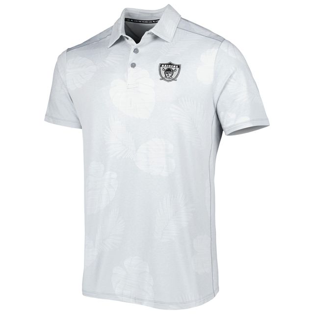 Polo Homme Tommy Bahama Grey Las Vegas Raiders Throwback Delray Frond IslandZone