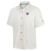 Chemise boutonnée blanche pour homme Tommy Bahama Las Vegas Raiders Coconut Matchup Camp