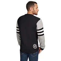 Men's Tommy Hilfiger Black/Heather Gray Las Vegas Raiders Acrylic Crewneck Pullover Sweatshirt