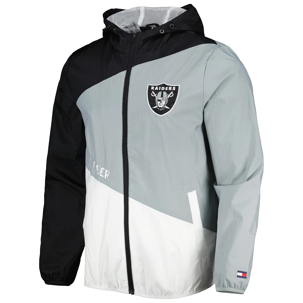 Men's Tommy Hilfiger Black/Silver Las Vegas Raiders Bill Full-Zip Jacket