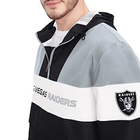 Men's Tommy Hilfiger Black/Silver Las Vegas Raiders Enzo Half-Zip Hoodie Jacket