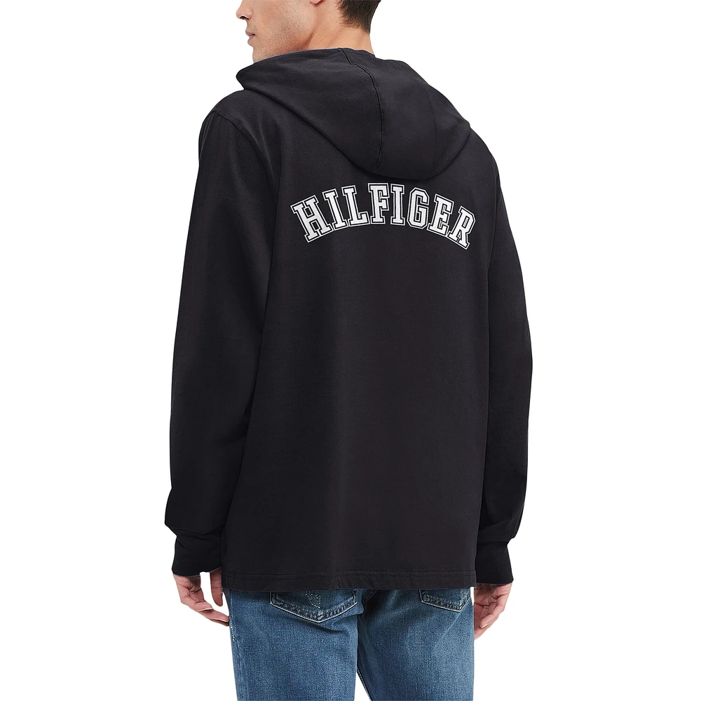 Men's Tommy Hilfiger  Black Las Vegas Raiders Morgan Long Sleeve Hoodie T-Shirt