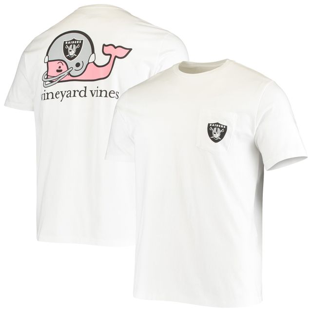 T-shirt Vineyard Vines Las Vegas Raiders blanc grand et casque pour homme