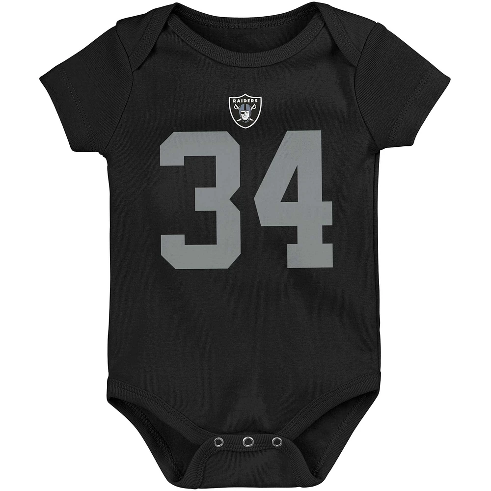 Newborn & Infant Mitchell Ness Bo Jackson Black Las Vegas Raiders Retro Name Number Bodysuit