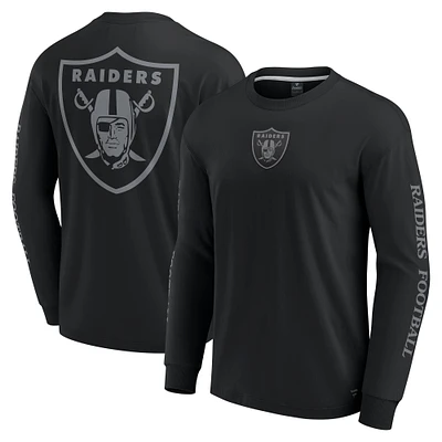 T-shirt unisexe à manches longues Fanatics noir des Las Vegas Raiders Elements Strive