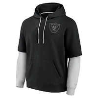 Unisex Fanatics  Black Las Vegas Raiders Sleek Elements Pullover Hoodie