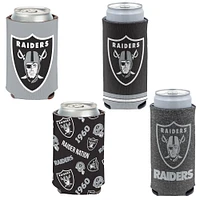 WinCraft Las Vegas Raiders, paquet de 4, 12 oz. Ensemble refroidisseur de canettes et de canettes minces