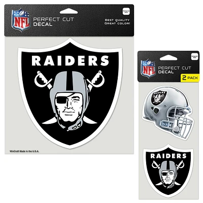 Lot de trois feuilles de décalcomanies à découpe parfaite WinCraft Las Vegas Raiders