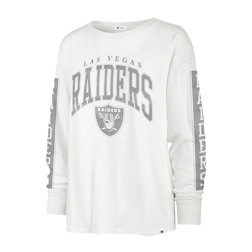 Women's '47 White Las Vegas Raiders Statement Long Sleeve T-Shirt