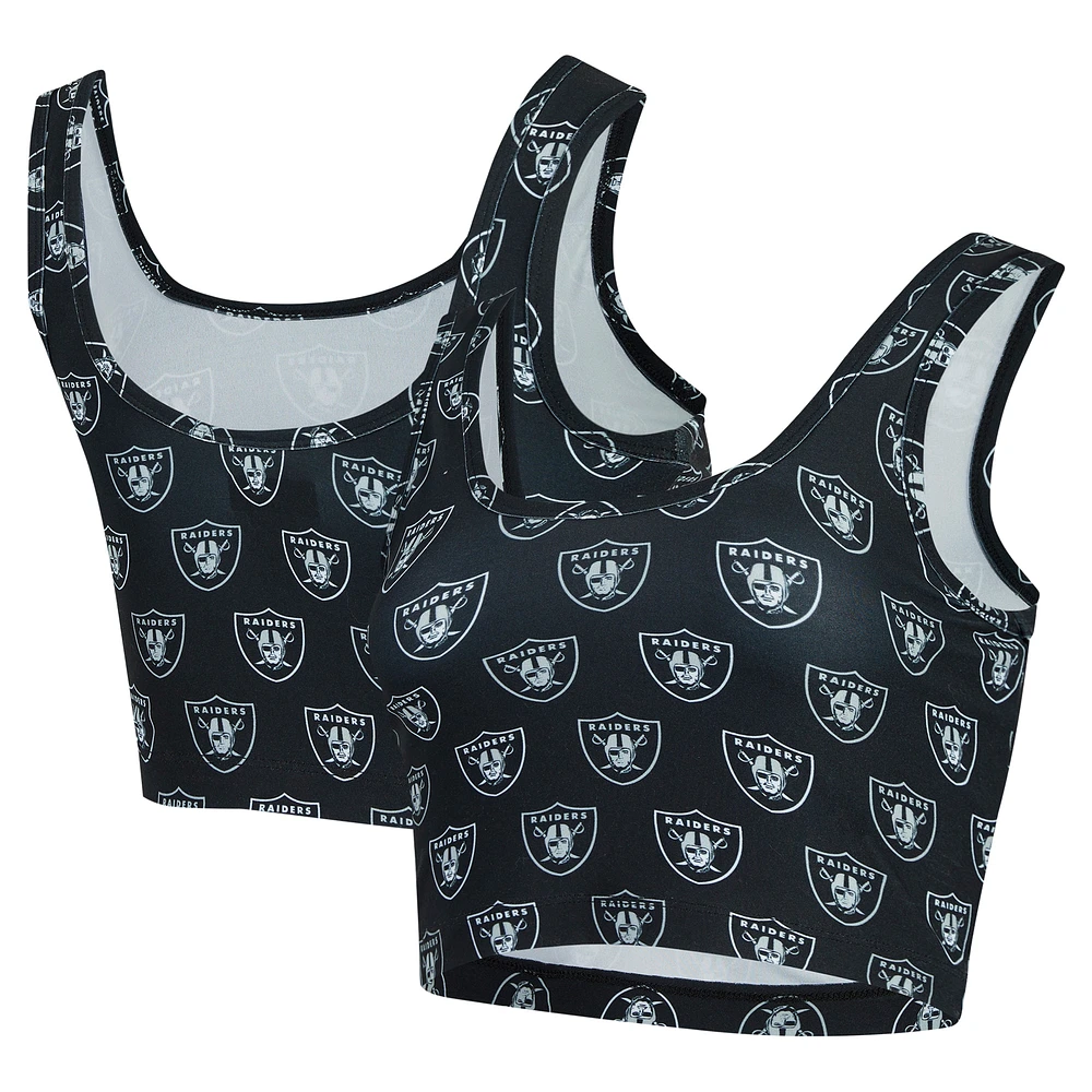 Soutien-gorge à imprimé intégral Record des Las Vegas Raiders de Concepts Sport pour femme