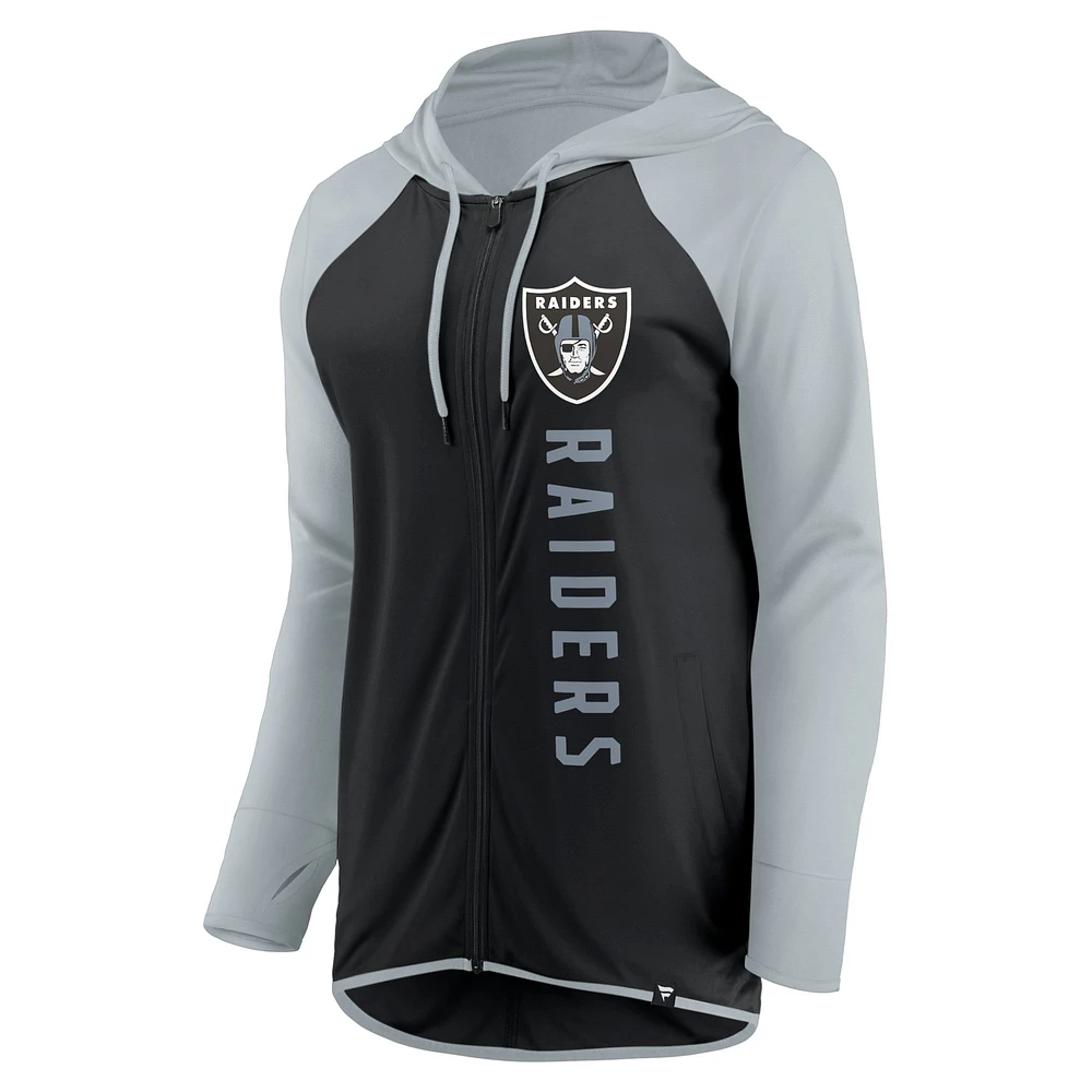 Women's Fanatics Black/Silver Las Vegas Raiders Forever Fan Full-Zip Hoodie