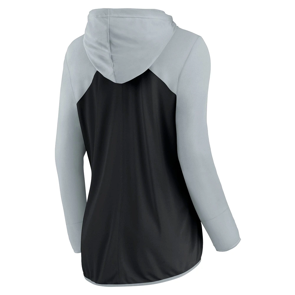 Women's Fanatics Black/Silver Las Vegas Raiders Forever Fan Full-Zip Hoodie