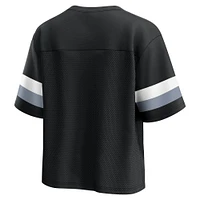 Women's Fanatics  Black Las Vegas Raiders Established Jersey Cropped V-Neck T-Shirt
