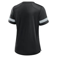Women's Fanatics Black Las Vegas Raiders Play Script Lace-Up T-Shirt