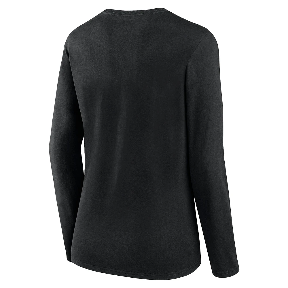 Women's Fanatics Black Las Vegas Raiders Plus Foiled Play Long Sleeve T-Shirt