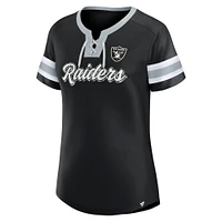 Women's Fanatics Black Las Vegas Raiders Plus Original State Lace-Up T-Shirt