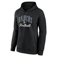 Women's Fanatics Black Las Vegas Raiders Team Logo Victory Script Pullover Hoodie