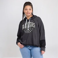Women's Fanatics Charcoal Las Vegas Raiders Lightewight Modest Crop Lounge Helmet Arch Pullover Hoodie