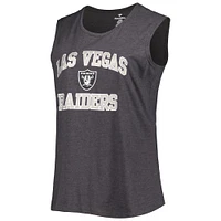 Women's Fanatics Heather Charcoal Las Vegas Raiders Plus Tank Top