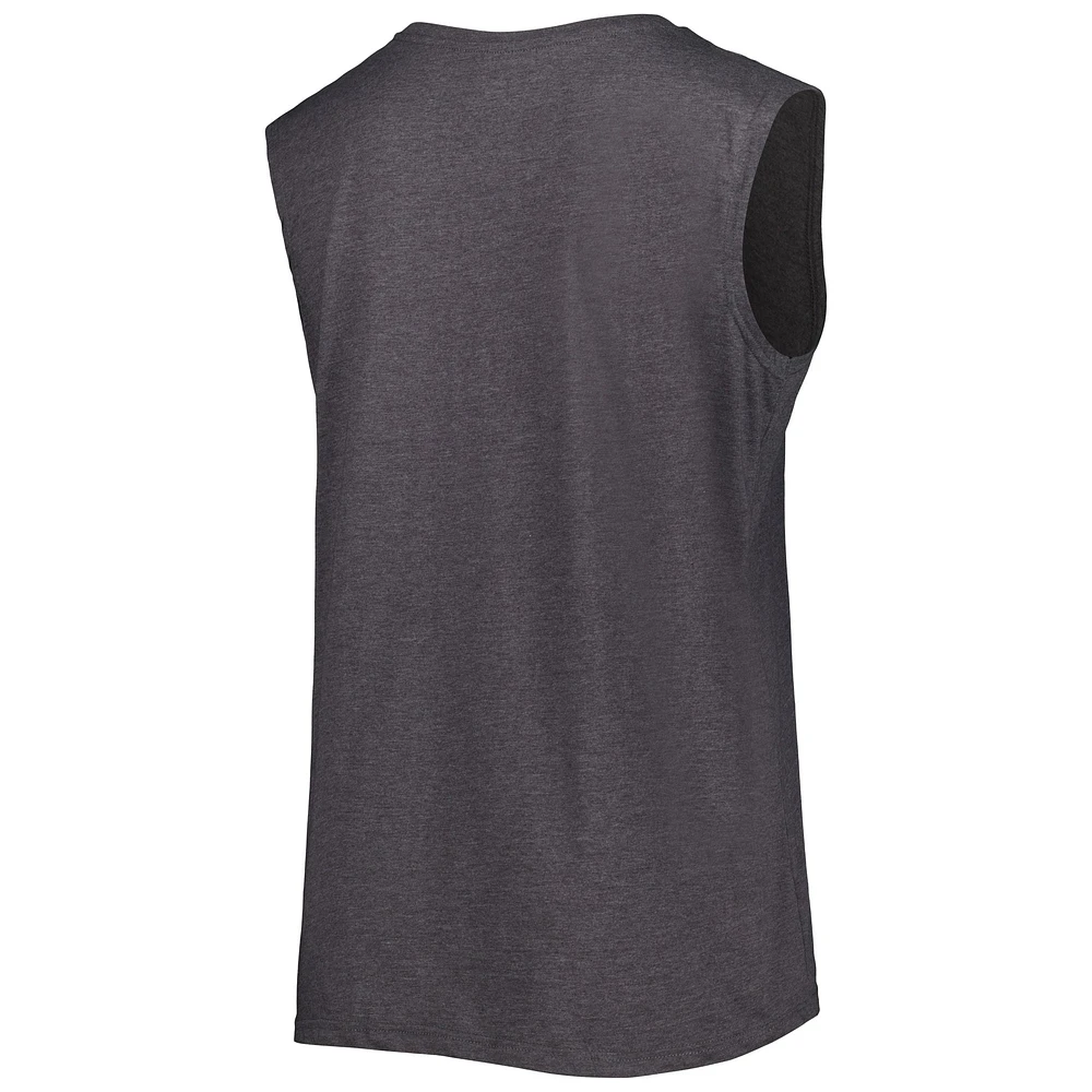 Women's Fanatics Heather Charcoal Las Vegas Raiders Plus Tank Top
