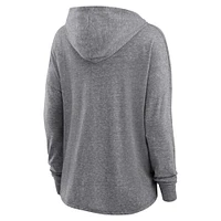 Women's Fanatics Heather Gray Las Vegas Raiders Cozy Primary Pullover Hoodie