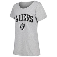 Women's Fanatics Heather Gray Las Vegas Raiders Plus Arch Over Logo T-Shirt