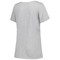 Women's Fanatics Heather Gray Las Vegas Raiders Plus Arch Over Logo T-Shirt