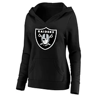 Women's Fanatics Maxx Crosby Black Las Vegas Raiders Plus Player Name & Number V-Neck Pullover Hoodie