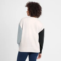 Women's Fanatics White Las Vegas Raiders Colorblock Primary Logo Pullover Sweatshirt