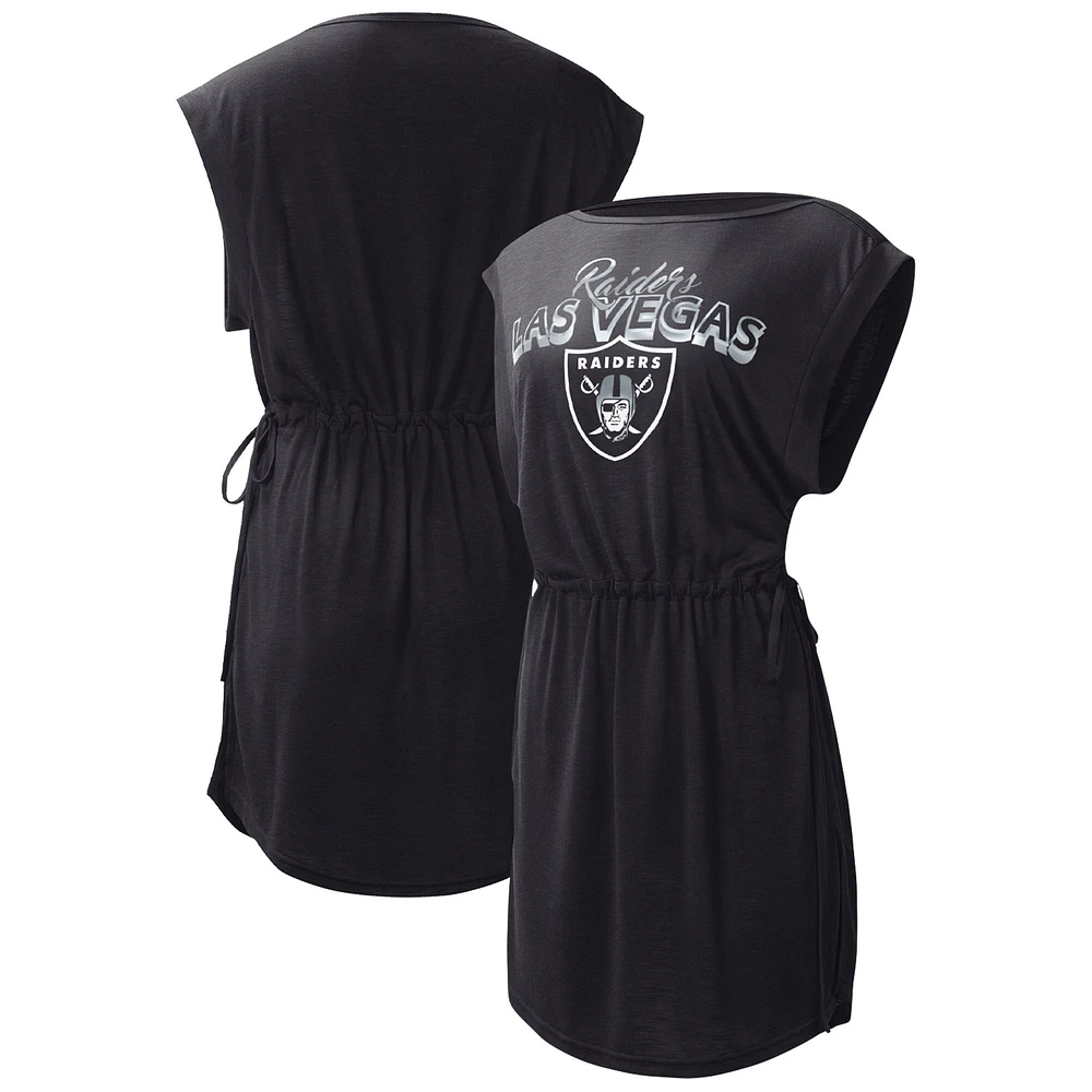 Women's G-III 4Her by Carl Banks  Black Las Vegas Raiders G.O.A.T. Swimsuit Cover-Up - Dress