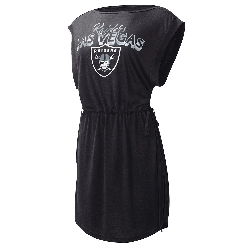 Women's G-III 4Her by Carl Banks  Black Las Vegas Raiders G.O.A.T. Swimsuit Cover-Up - Dress