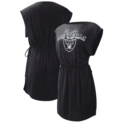Women's G-III 4Her by Carl Banks  Black Las Vegas Raiders G.O.A.T. Swimsuit Cover-Up - Dress
