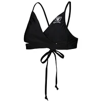 Women's G-III 4Her by Carl Banks Black Las Vegas Raiders Hall of Fame Bikini Top