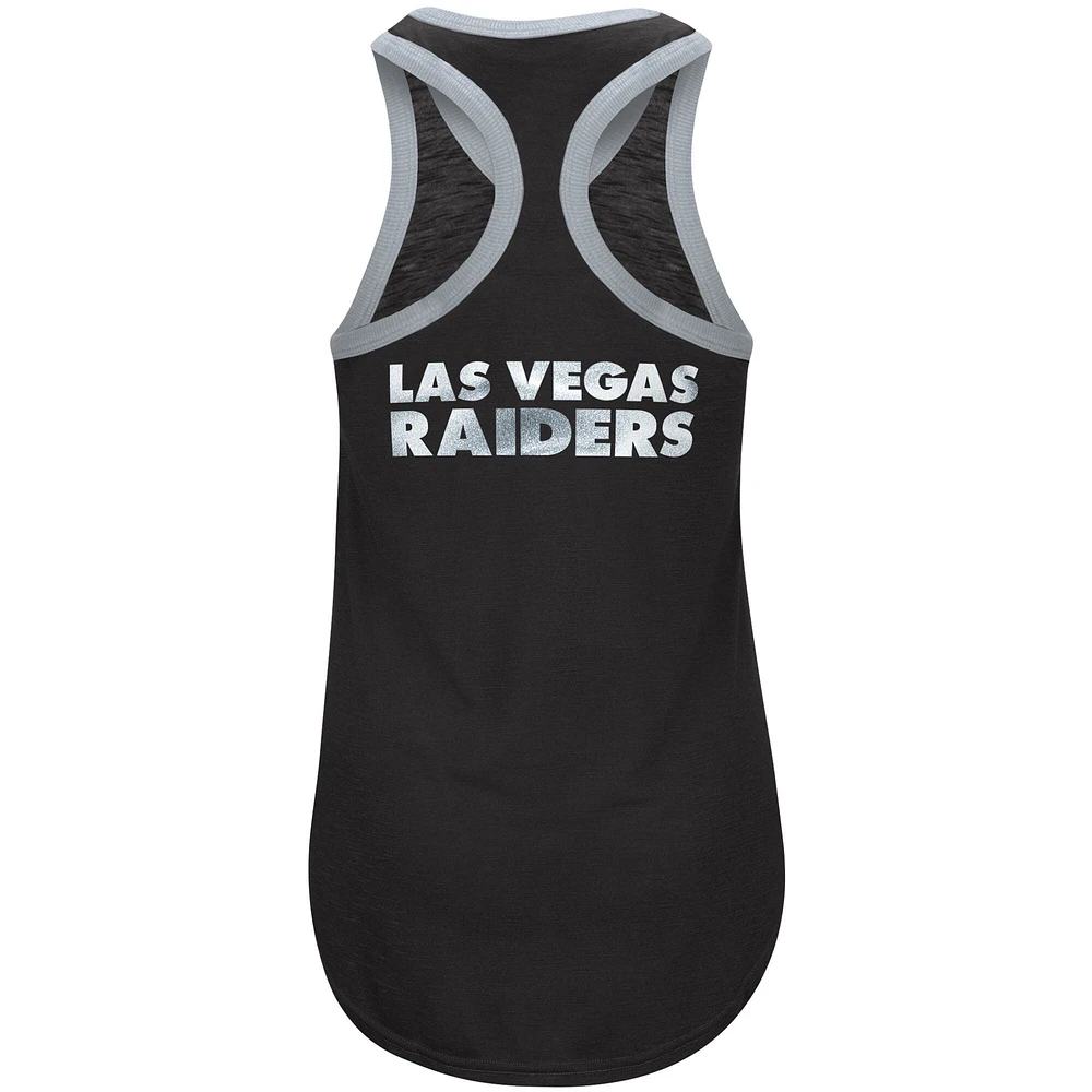 Women's G-III 4Her by Carl Banks Black Las Vegas Raiders Tater Tank Top