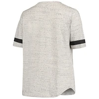 Women's Heathered Gray Las Vegas Raiders Plus Lace-Up V-Neck T-Shirt