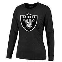 Women's Majestic Threads Maxx Crosby Black Las Vegas Raiders Player Name & Number Long Sleeve T-Shirt