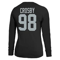 Women's Majestic Threads Maxx Crosby Black Las Vegas Raiders Player Name & Number Long Sleeve T-Shirt