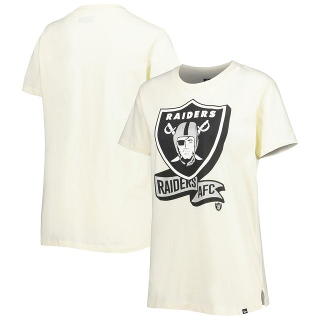 T-shirt New Era Crème Las Vegas Raiders Chrome Sideline pour femme