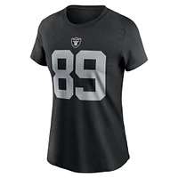 Women's Nike Brock Bowers Black Las Vegas Raiders  Player Name & Number T-Shirt