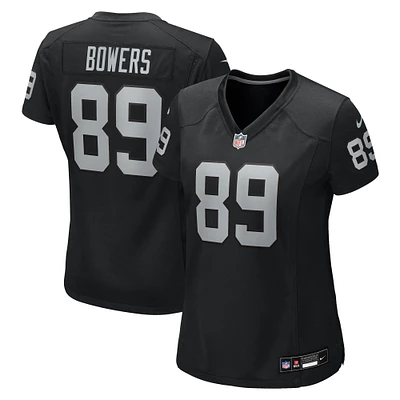 Maillot de match Nike Brock Bowers noir pour femme des Las Vegas Raiders