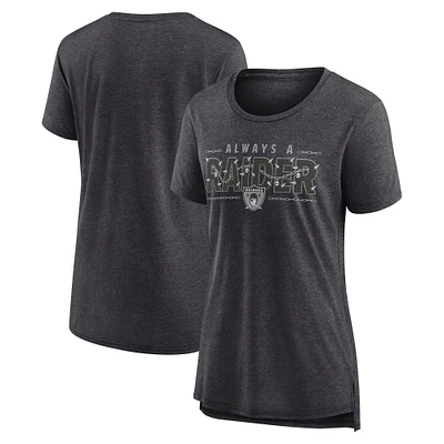 T-shirt à col rond Nike Charcoal Las Vegas Raiders Vintage Graphic Tri-Blend pour femme