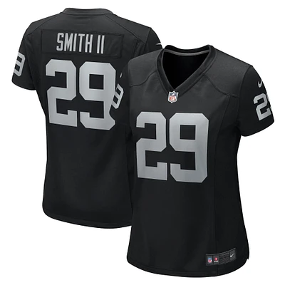 Maillot de match l'équipe Nike Christopher Smith II pour femmes, noir, Las Vegas Raiders