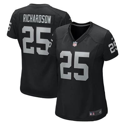Maillot de match Nike Decamerion Richardson noir pour femme des Las Vegas Raiders
