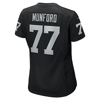 Maillot de jeu d'équipe Nike Thayer Munford Jr. noir pour femme des Las Vegas Raiders