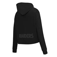 Women's Pro Standard Black Las Vegas Raiders Jeweled Cropped Pullover Hoodie